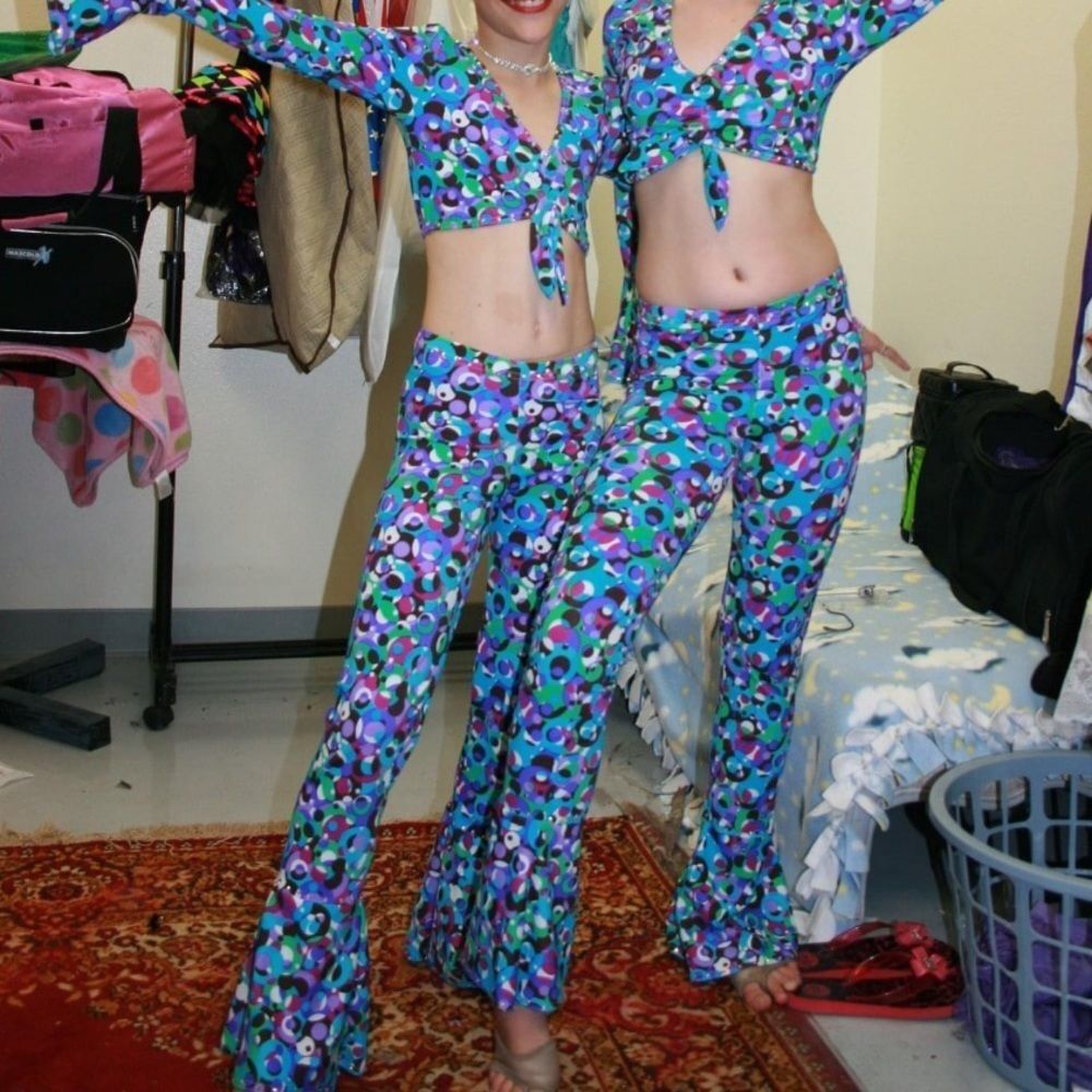 Groovy 70’s bell bottom costume with Swarovski Crystals Halloween Dance Recital